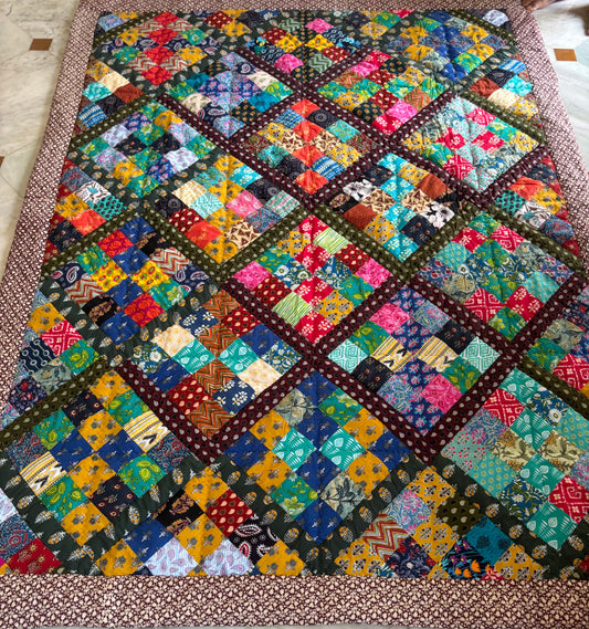 Bead String Quilt, 93"x 71"