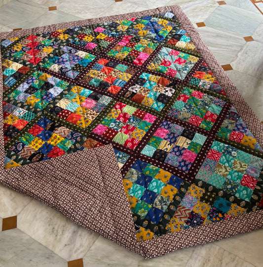 Bead String Quilt, 93"x 71"